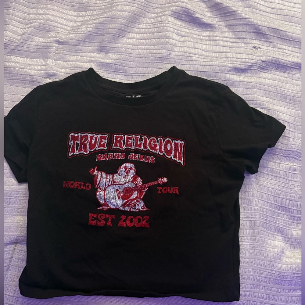 True Religion womens Black Graphic T-Shirt